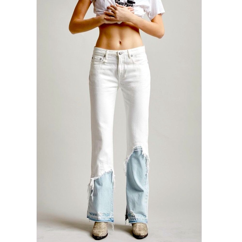 R13 Vent Kick Double Shredded Hem Jeans- Sz 27 NWT